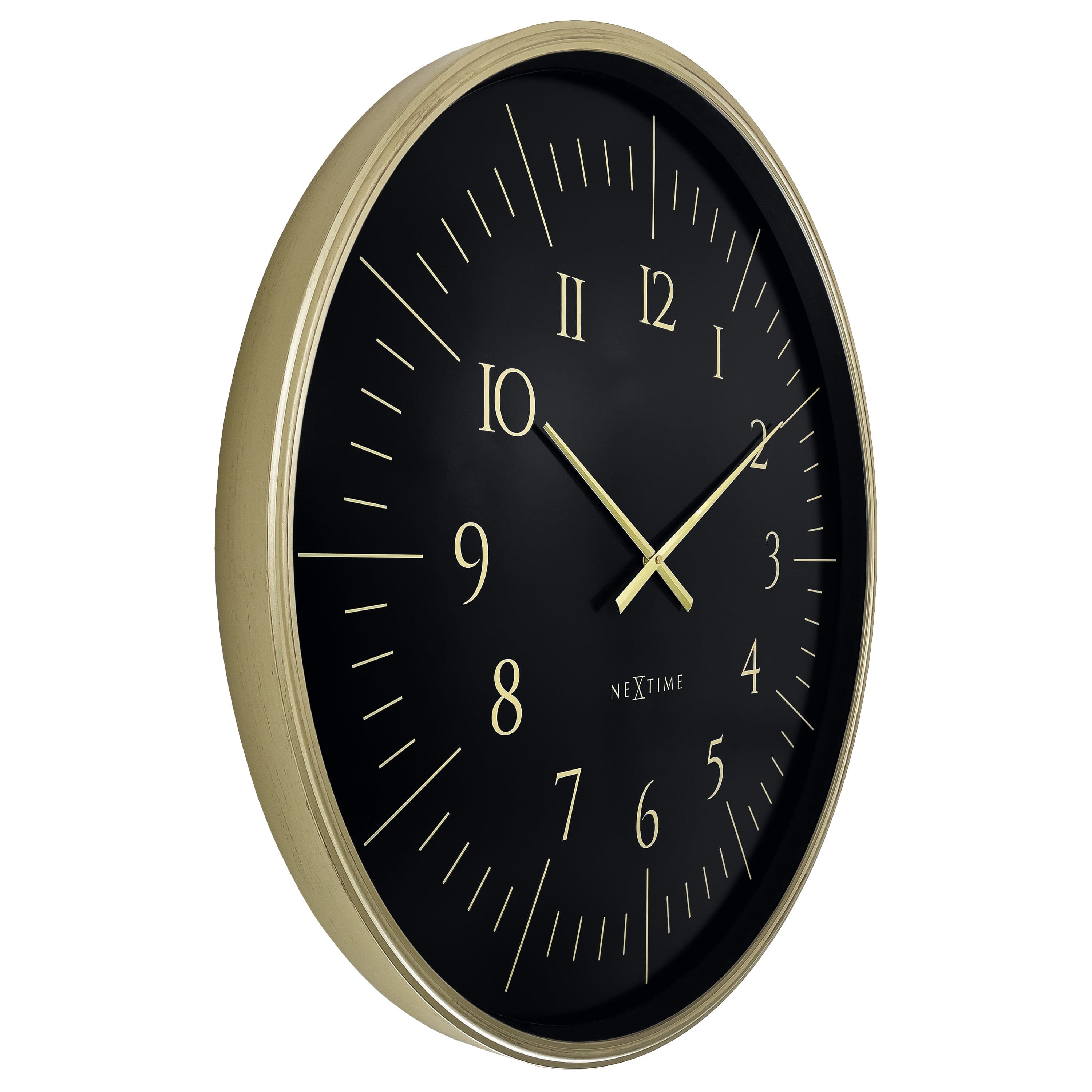 Wall clock 77cm-Black/White-Plastic-NeXtime 'Galaxy Large'