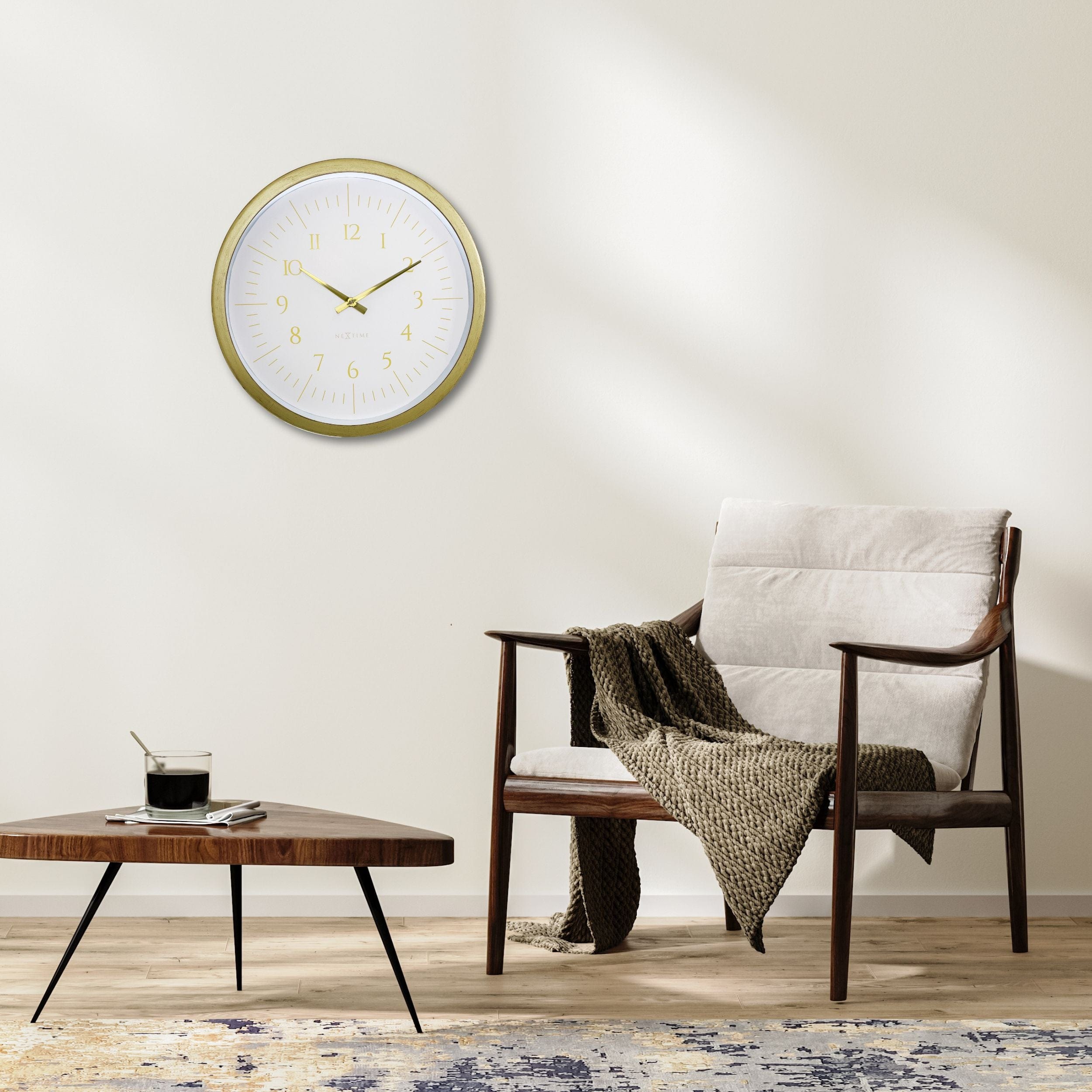 Wall clock 40cm-Black/White-Plastic-NeXtime 'Galaxy'