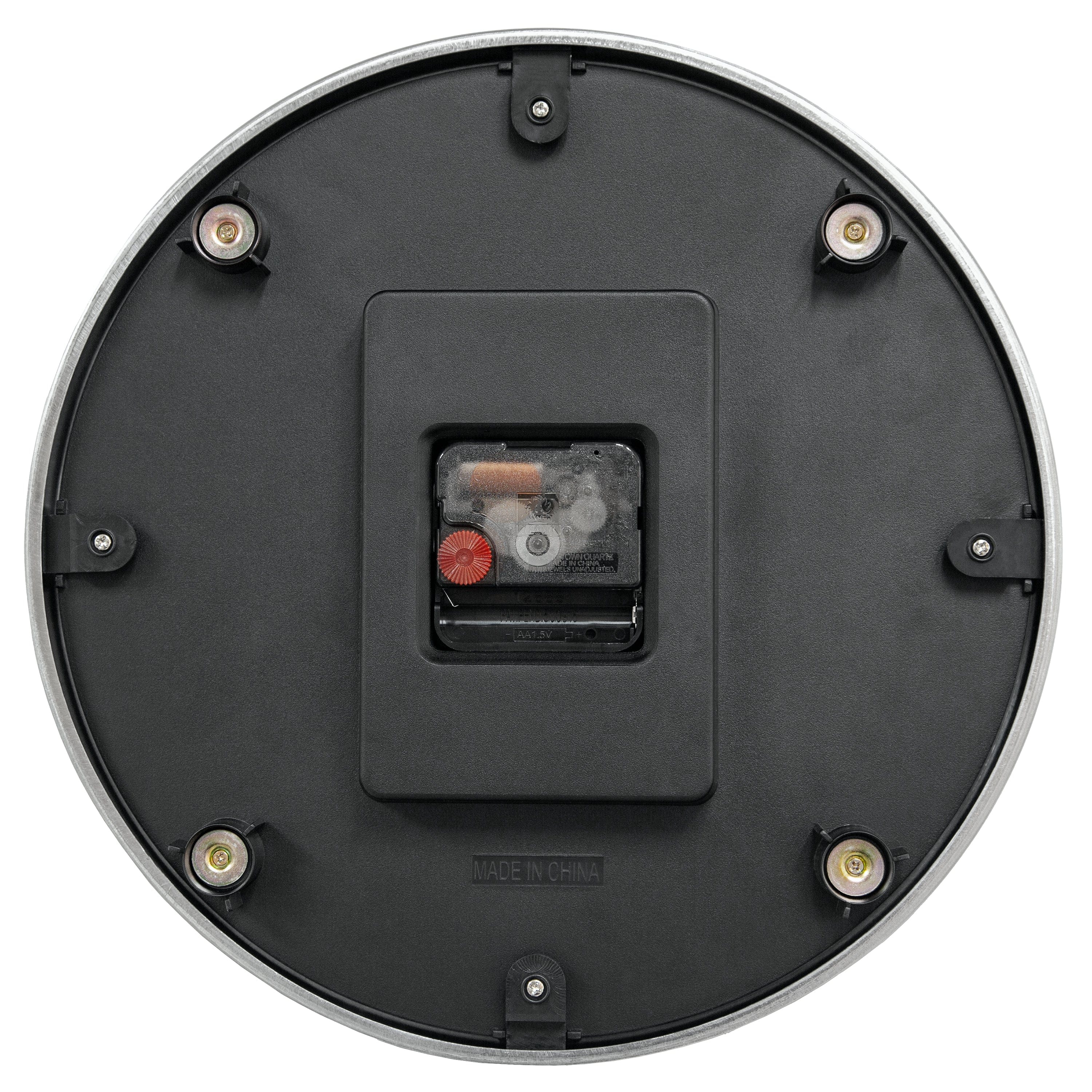 Wall clock 32.3x28x10cm-Silent-White & Black-Aluminium-NeXtime 'Double'