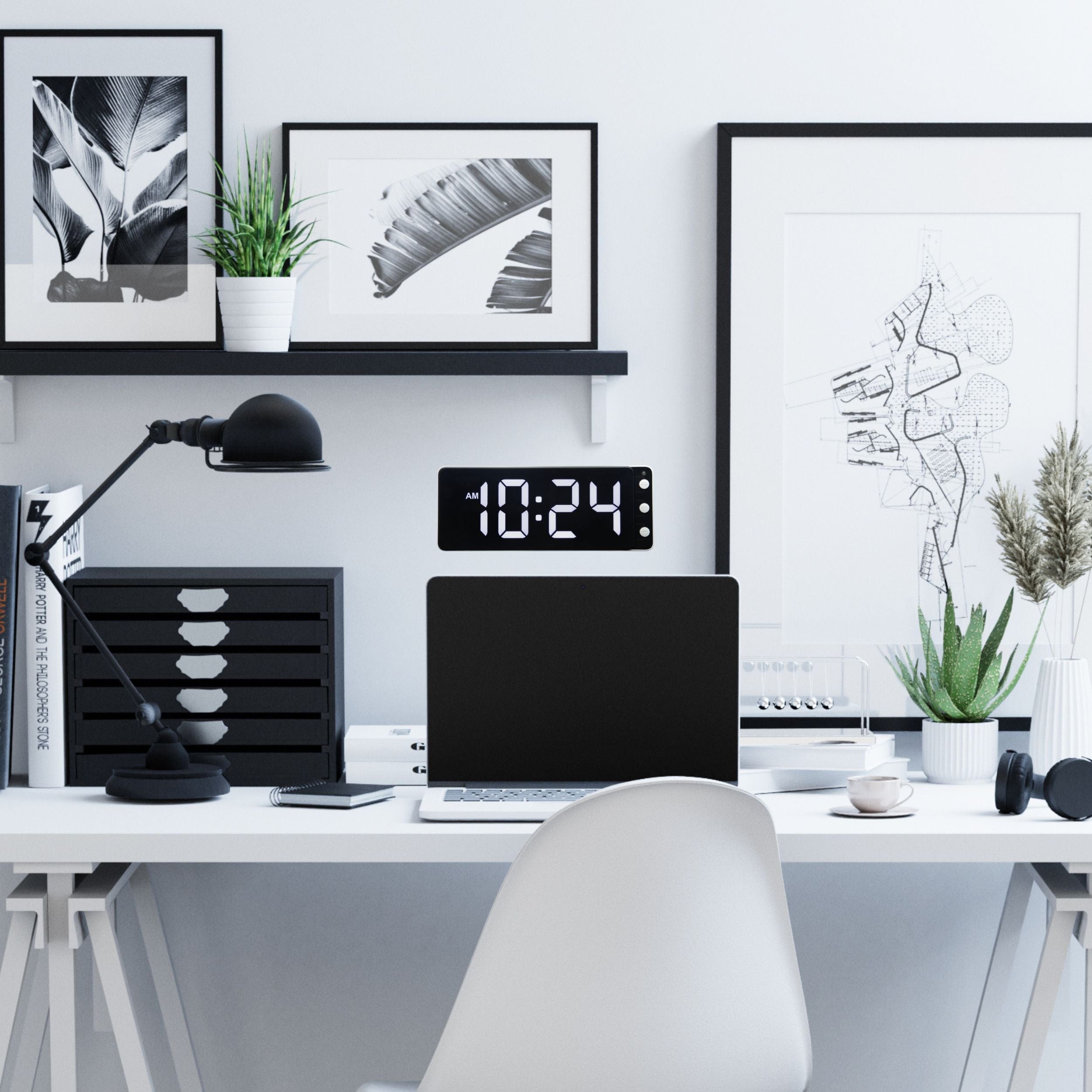 Table/Wall Clock 27.2x10.8x3cm-LED-ABS-NeXtime 'Digital Clock'