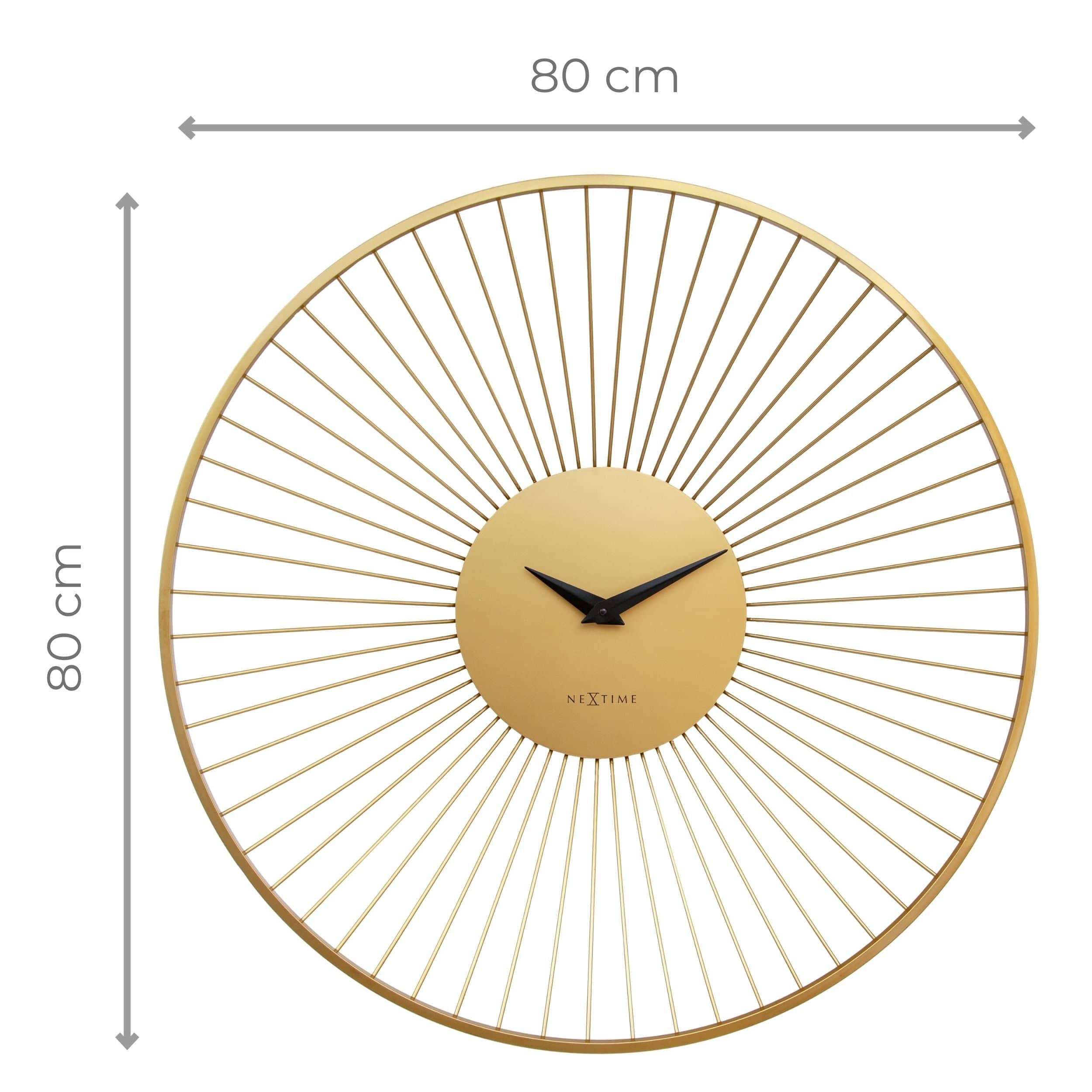 Wall clock 80cmØ - Metal - Gold - NeXtime 'Vasco Round'