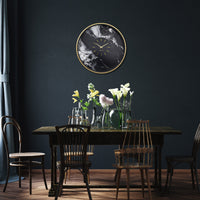 Large Wall Clock 48cm-Silent-Aluminium-NeXtime 'Marble Duo'