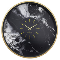 Large Wall Clock 48cm-Silent-Aluminium-NeXtime 'Marble Duo'