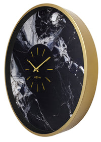 Large Wall Clock 48cm-Silent-Aluminium-NeXtime 'Marble Duo'