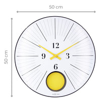 Large Wall Clock 50cm Domed Glass Lens-Silent-Pendulum-NeXtime 'Duomo 50 Pendulum'