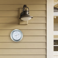 Weatherproof Barometer - 22cm - Metal - Galvanized  Orchid