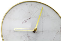Table / Wall clock -  20 cm - Glass / Metal - 'Marble'