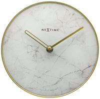Table / Wall clock -  20 cm - Glass / Metal - 'Marble'