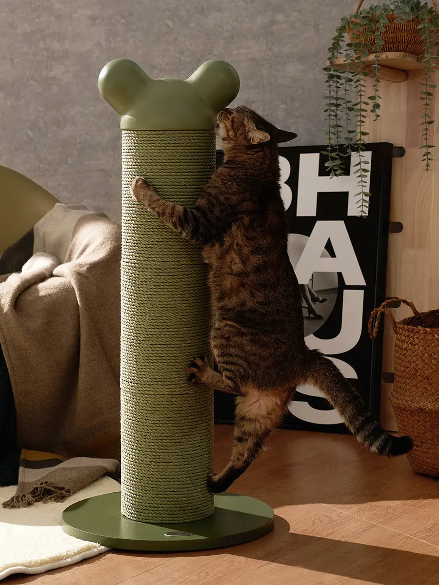 Verstelbare krabpaal voor katten – Stevig krabplezier in groen & wit