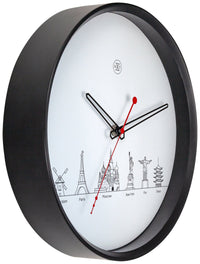 Wall clock -  30 cm - Plastic - 'Worldtour'