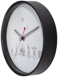 Wall clock -  30 cm - Plastic - 'Worldtour'