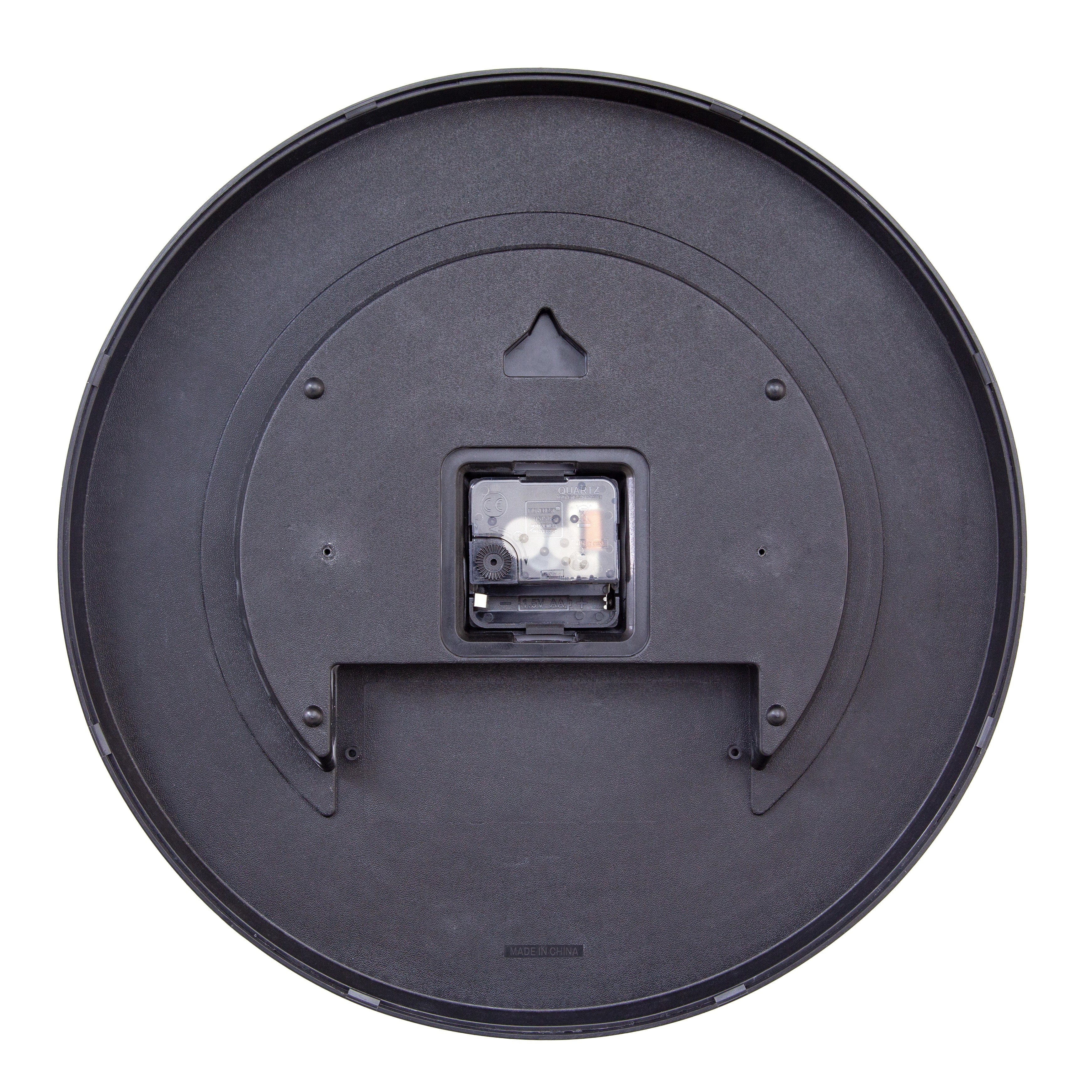 Wall Clock 35cm-Silent-Black/Multicolour-ABS- nXt 'Bit'