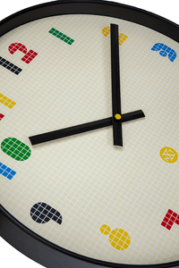 Wall Clock 35cm-Silent-Black/Multicolour-ABS- nXt 'Bit'