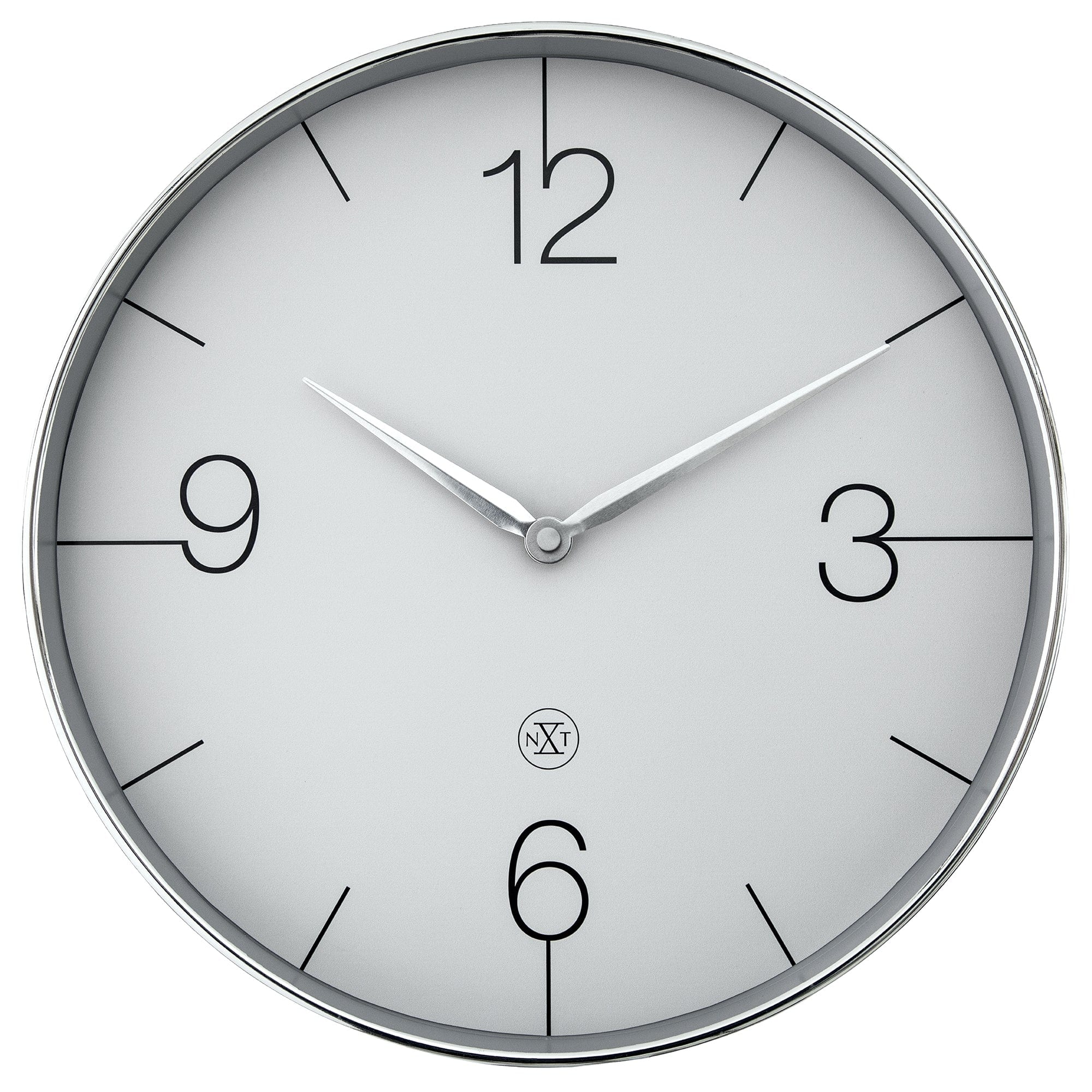 Wall clock 30.5cm-Silent-Gold/Chrome/Grey-Plastic-nXt 'Finesse'
