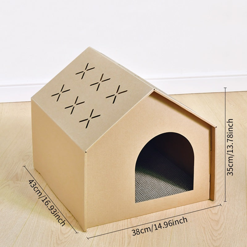 Kattenhuis van karton - Krab en speelhuisje voor katten
