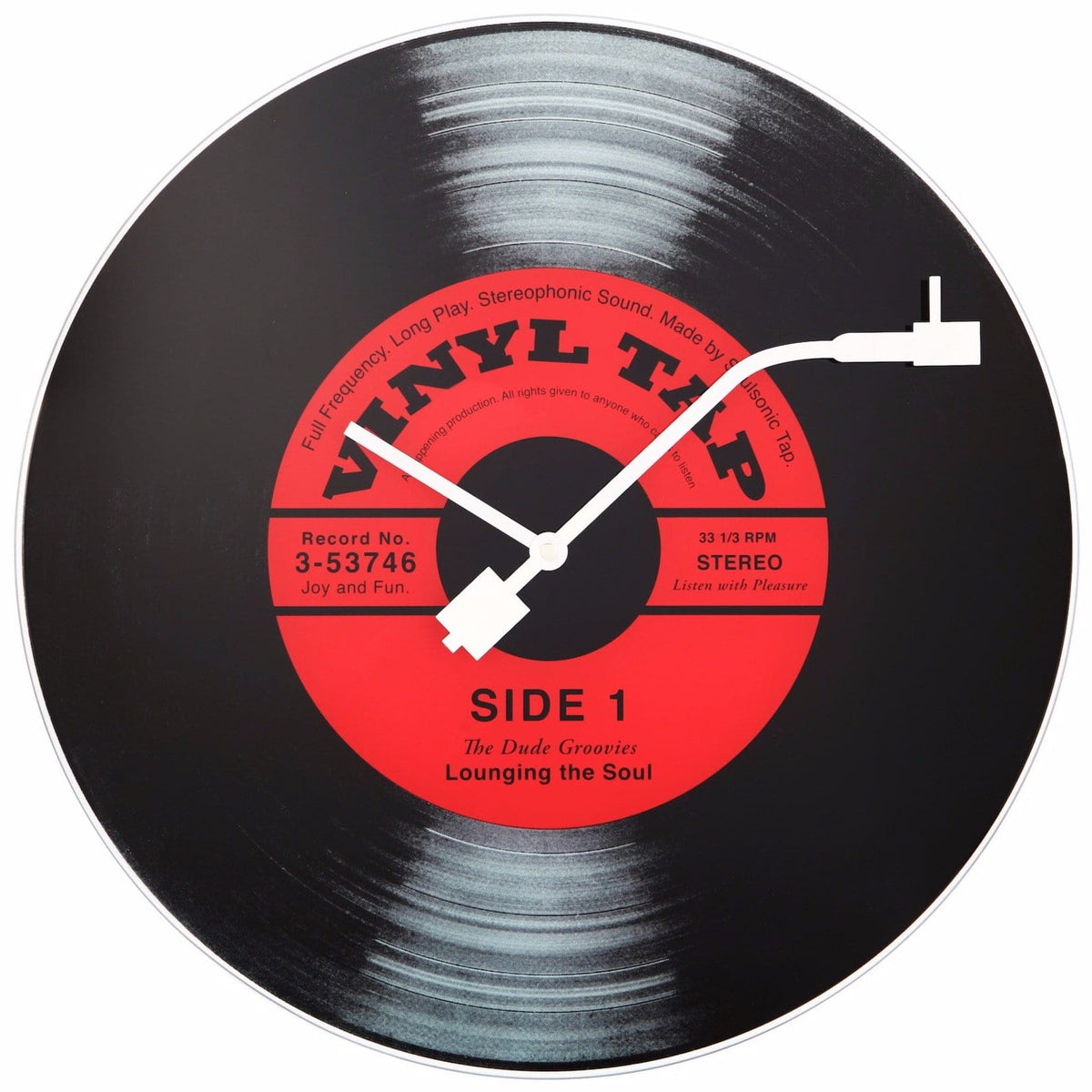 Wall clock - 43 cm - Glass - 'Vinyl Tap'