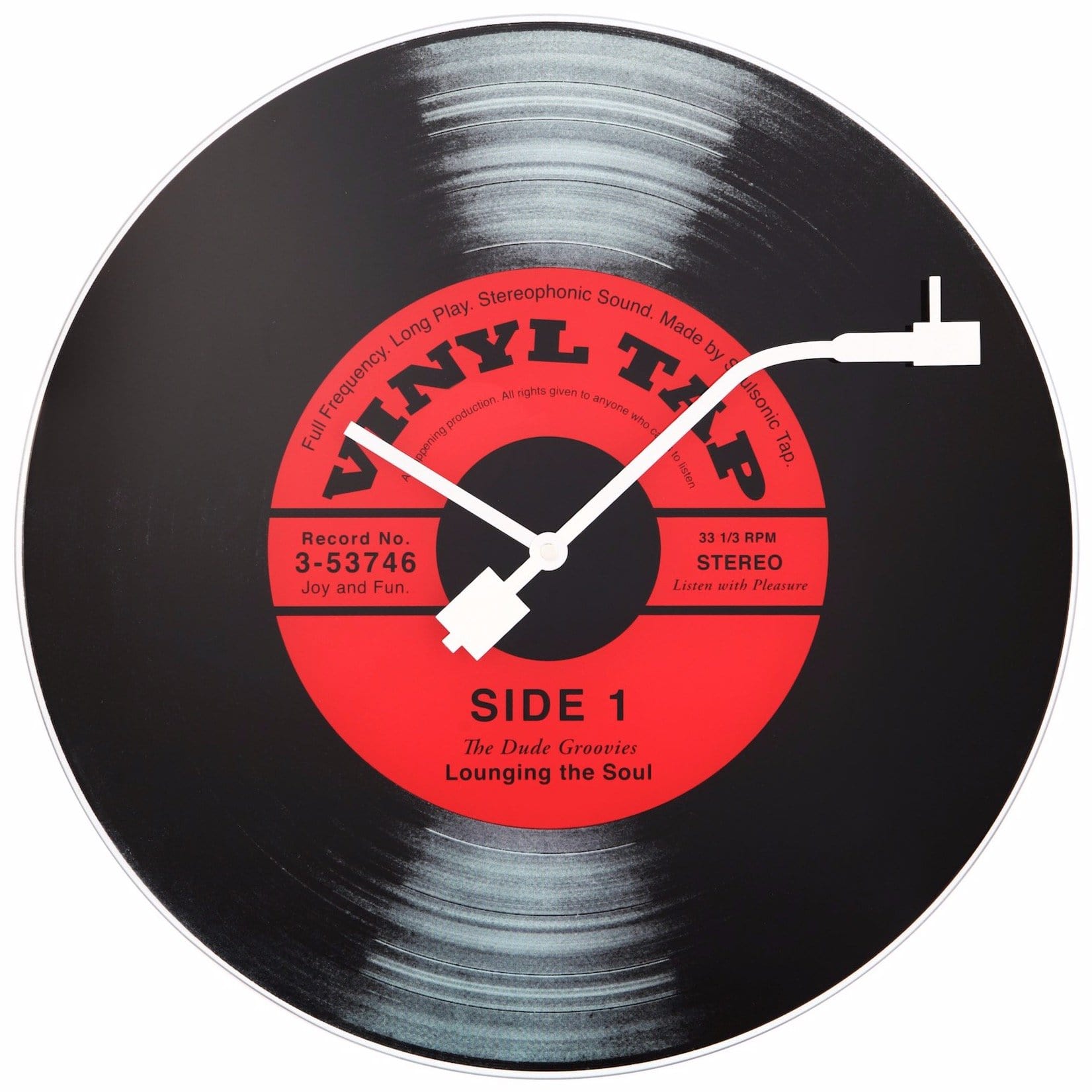 Wall clock - 43 cm - Glass - 'Vinyl Tap'