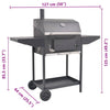 Houtskoolbarbecue Met Onderplank Zwart