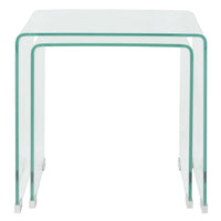 Bijzettafel Set 2-Dlg Transparant Gehard Glas