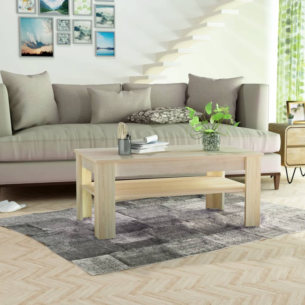 Salontafel 110X65X48 Cm Bewerkt Hout Kleur