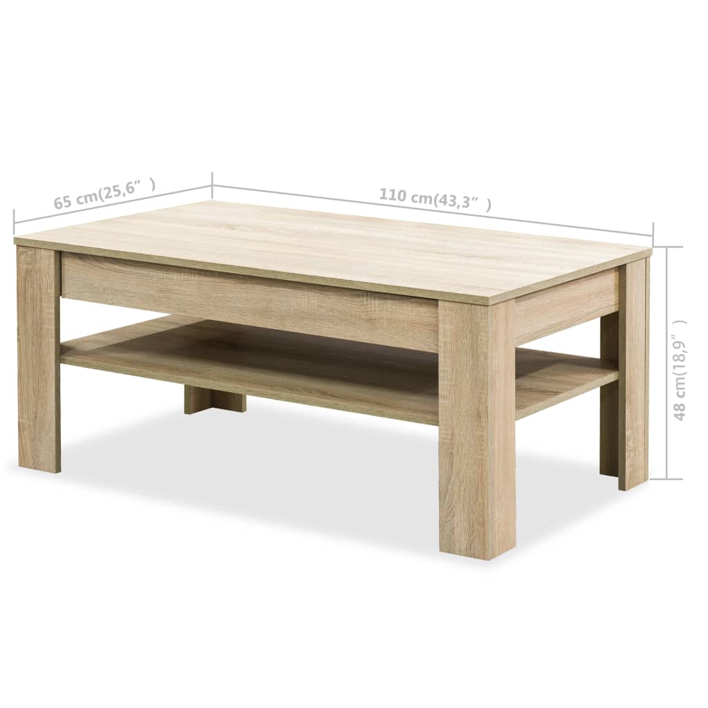 Salontafel 110X65X48 Cm Bewerkt Hout Kleur