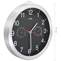 Wandklok Met Quartz-Mechanisme Hygrometer Thermometer 30 Cm