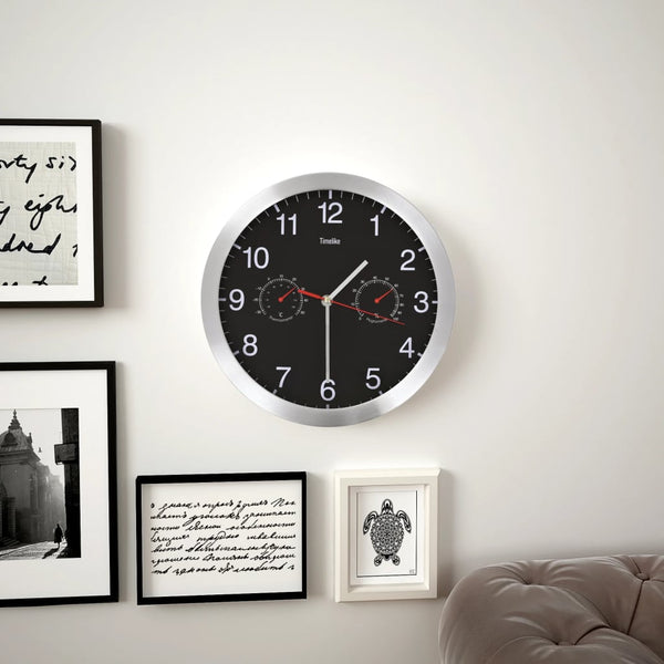 Wandklok Met Quartz-Mechanisme Hygrometer Thermometer 30 Cm