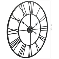 Wandklok Vintage-Stijl Met Quartz-Mechanisme Xxl 80 Cm Metaal