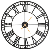 Wandklok Vintage-Stijl Met Quartz-Mechanisme Xxl 60 Cm Metaal
