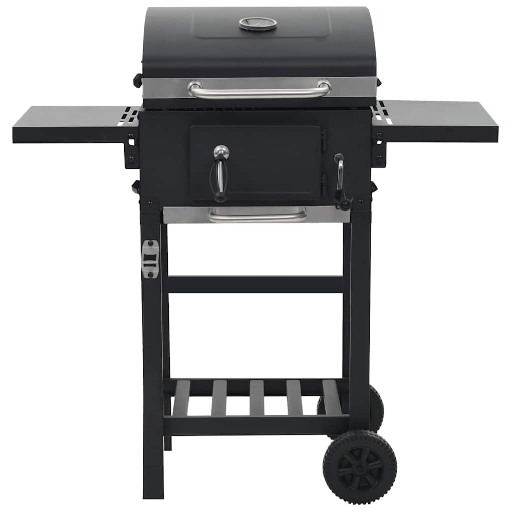 Houtskoolbarbecue Met Onderplank Zwart