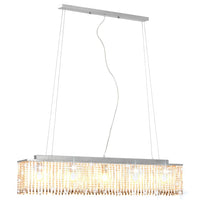 Plafondlamp Met Kristallen Kralen 104 Cm Zilverkleurig