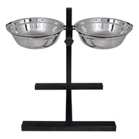 Verstelbare Dubbele Honden / Katten Voederbak (2 X 4,1L Rvs Bakken)