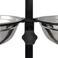 Verstelbare Dubbele Honden / Katten Voederbak (2 X 4,1L Rvs Bakken)