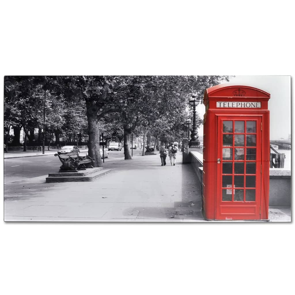 Salontafel Met Telefooncel-Print Glazen Tafelblad