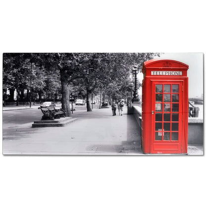 Salontafel Met Telefooncel-Print Glazen Tafelblad