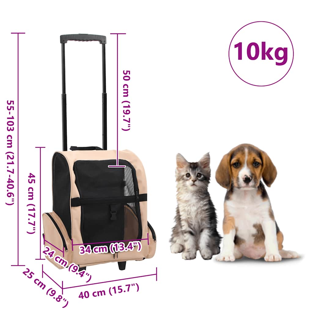 Huisdierentrolley Inklapbaar Kleurig