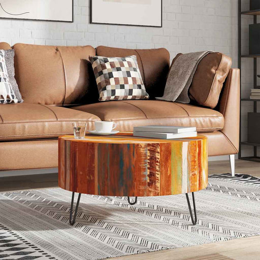 Salontafel Rond Massief Gerecycled Hout