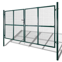 Dubbele Poort Met Deur 300X150 Cm Gepoedercoat Staal