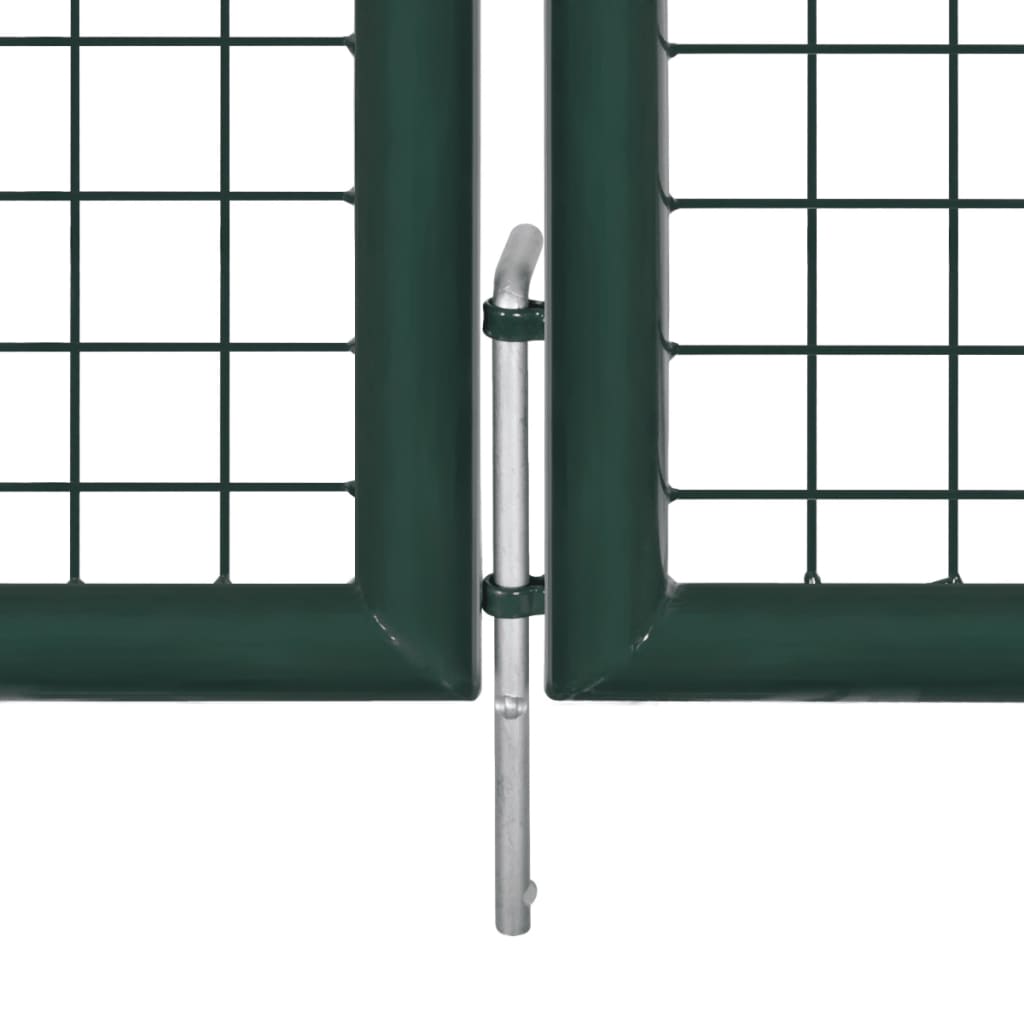 Dubbele Poort Met Deur 300X150 Cm Gepoedercoat Staal