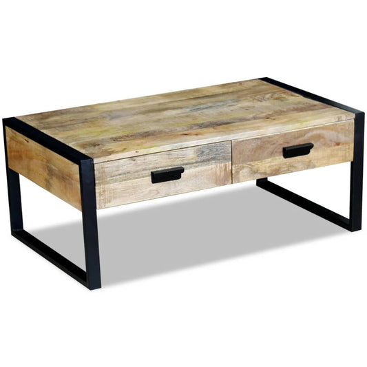 Salontafel Met 2 Lades 100X60X40 Cm Massief Mangohout