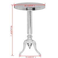 Bijzettafel Rond Aluminium Zilver