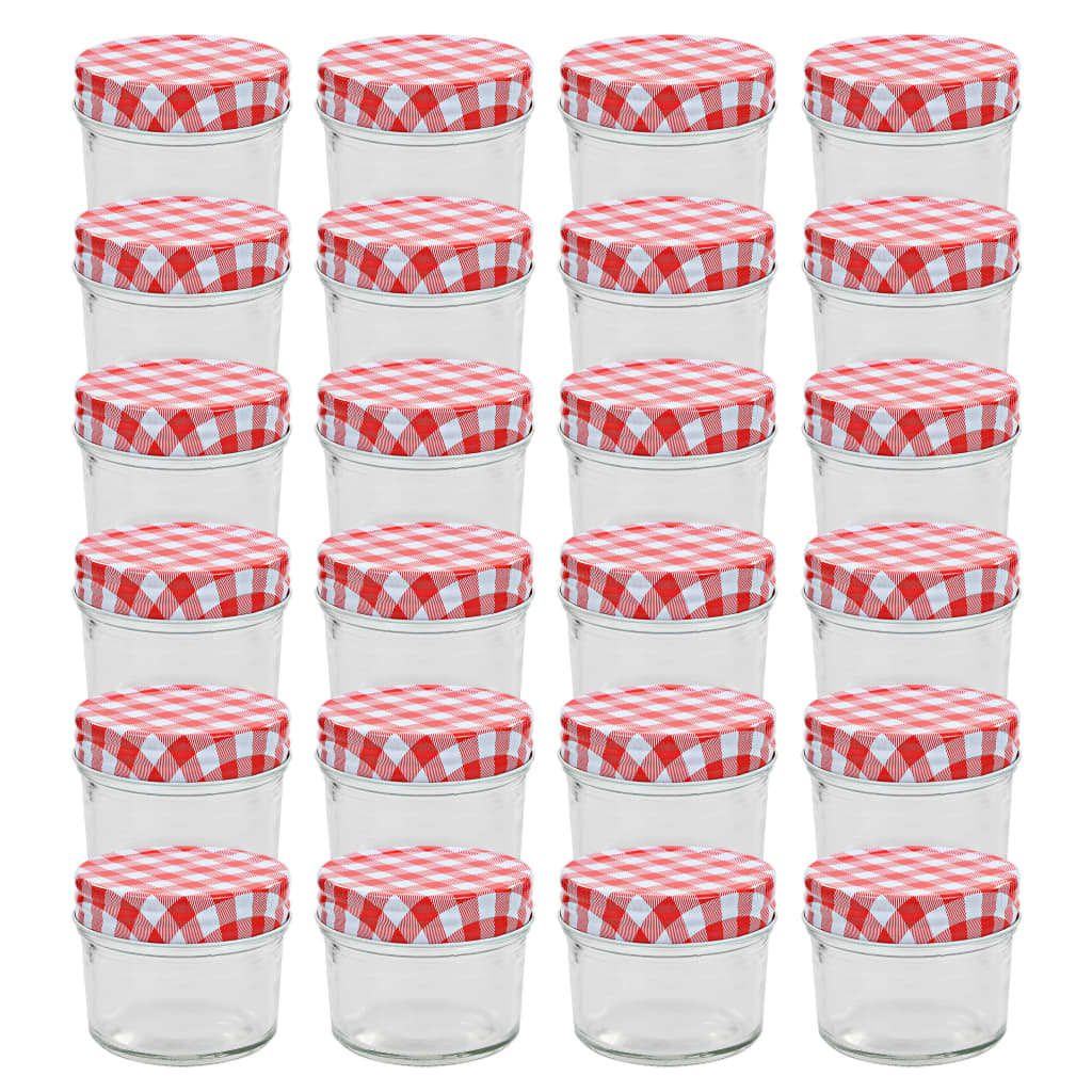 Jampotten Met Met Rode Deksels 110 Ml Glas