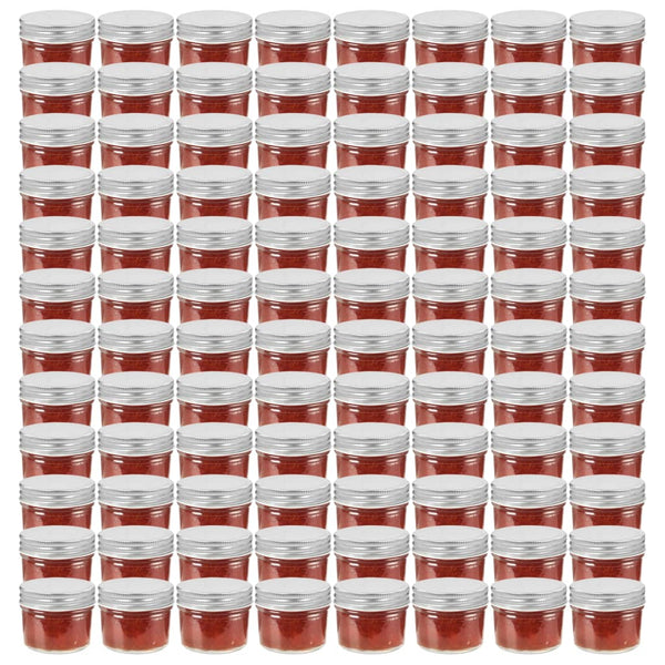 Jampotten Met Met Rode Deksels 110 Ml Glas