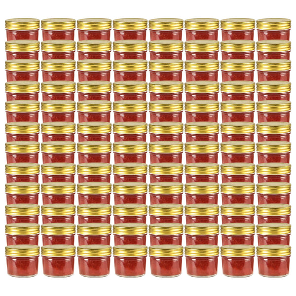 Jampotten Met Met Rode Deksels 110 Ml Glas