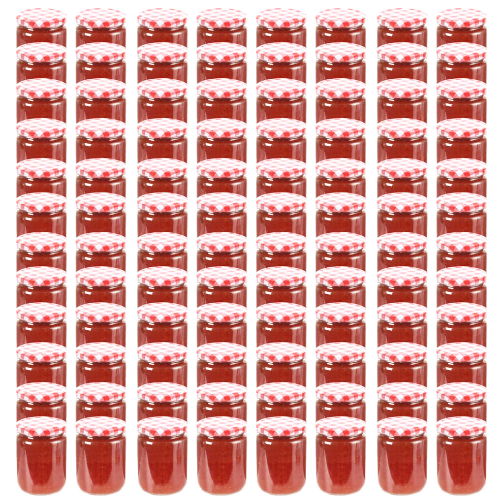 Jampotten Met Met Rode Deksels 230 Ml Glas