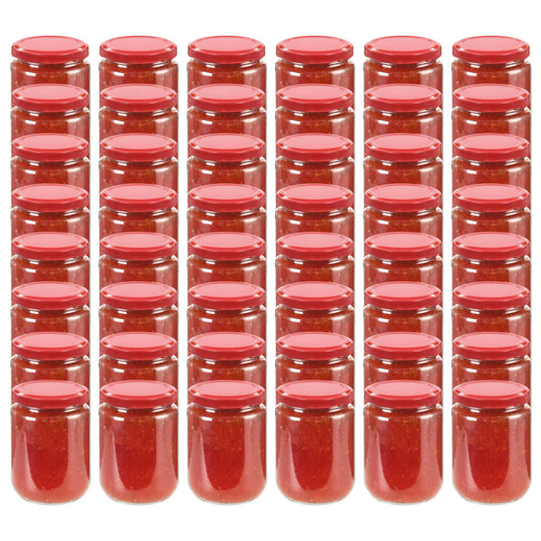 Jampotten Met Met Rode Deksels 230 Ml Glas