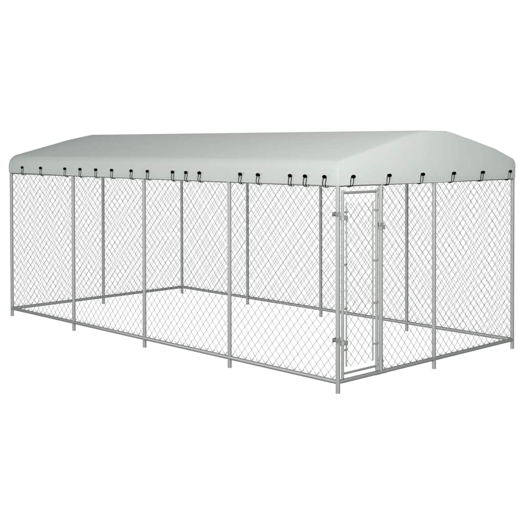 Hondenkennel Voor Buiten Met Dak 7,6X3,8X2,3 M