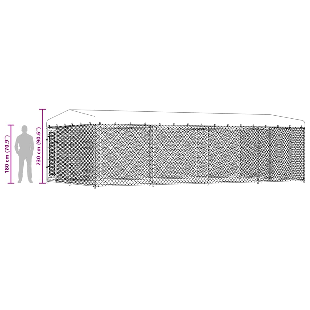Hondenkennel Voor Buiten Met Dak 7,6X3,8X2,3 M
