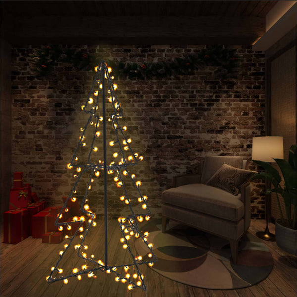 Kegelkerstboom 240 Led's Binnen En Buiten 118X150 Cm Warmwit