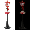 Straatlantaarn Met Kerstman Led Zwart En Rood